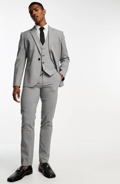 Shop Asos Design Slim Fit Suit Dress Pants In Grey