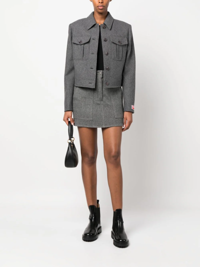 Kenzo Logo Patch Jacket Casual Jackets, Parka Gray