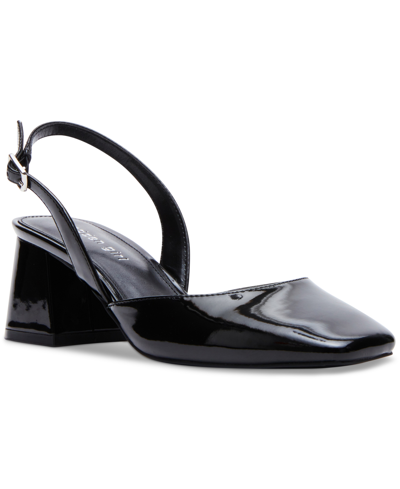Shop Madden Girl Nova Slingback Block-heel Pumps In Black Patent