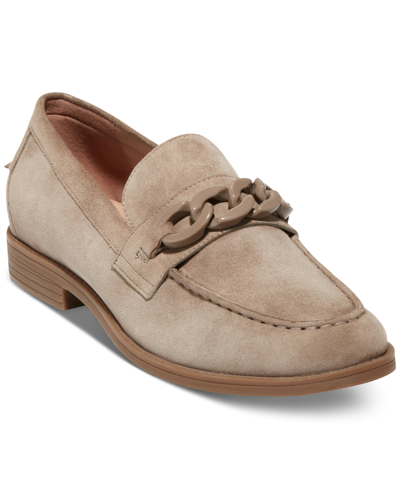 Shop Cole Haan Women's Stassi Chain Loafers In Irish Coffee Suede