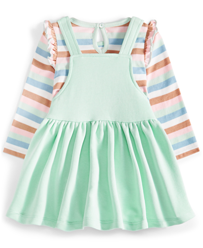 Shop First Impressions Baby Girls Stripe Shirt And Skirtall, 2 Piece Set, Created For Macy's In Fuzzy Green