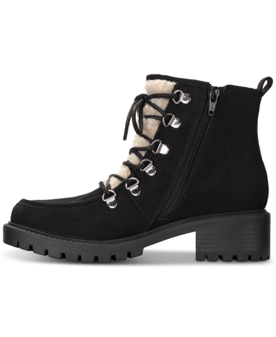 Shop Sun + Stone Women's Quiinn Lace-up Winter Lug Booties, Created For Macy's In Peanut Micro