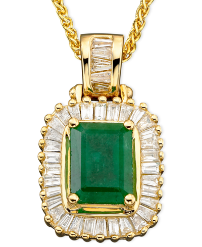 Effy Collection Brasilica By Effy Emerald (1-3/8 Ct. T.w.) And Diamond (1/2 Ct. T.w.) In 14k Gold In Emerald,yellow Gold