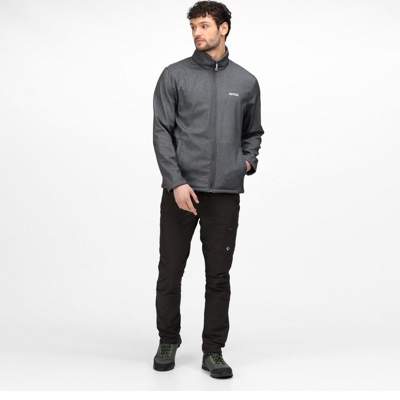 Shop Regatta Mens Cera V Wind Resistant Soft Shell Jacket In Grey