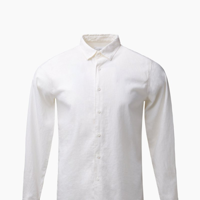 Shop Onia Linen Long Sleeve Roll-up Shirt In White
