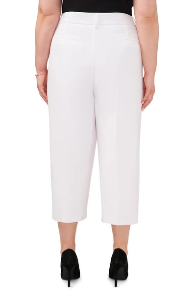 Halogen Pleated Crop Wide Leg Trousers In Bright White