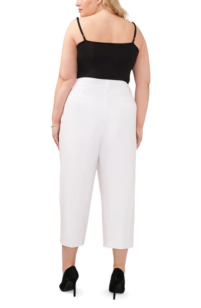 Halogen Pleated Crop Wide Leg Trousers In Bright White