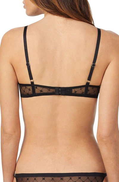 Shop Dkny Monogram Mesh Underwire Unlined Demi Bra In Black