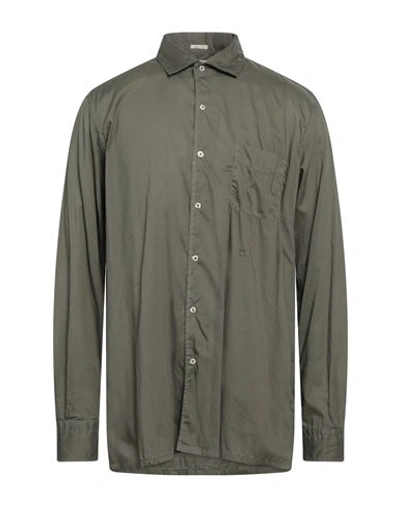 Shop Massimo Alba Man Shirt Military Green Size Xl Cotton
