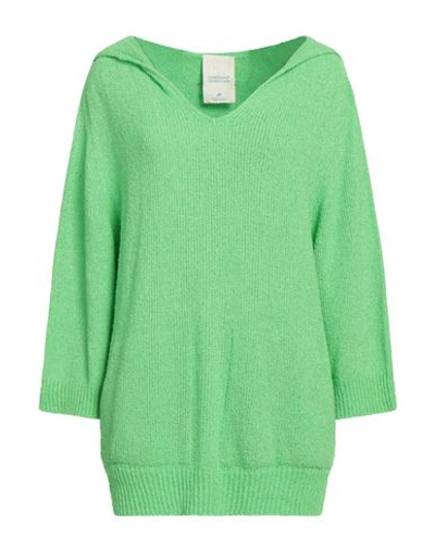 Shop Compagnia Italiana Woman Sweater Green Size Xl Cotton, Polyamide
