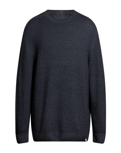 Shop H953 Man Sweater Midnight Blue Size 46 Merino Wool