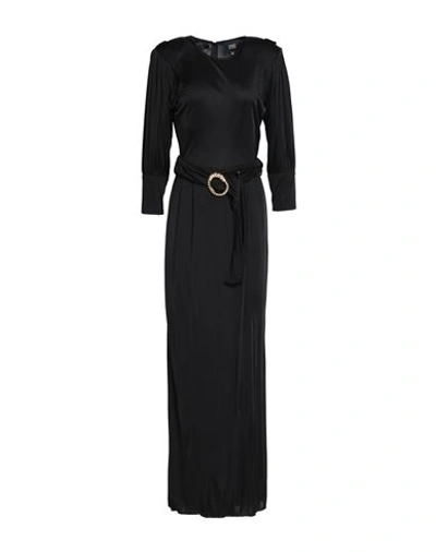 Cavalli Class Woman Long Dress Black Size 14 Viscose In Black