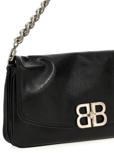 Shop Balenciaga Bb Soft Flap Shoulder Bags Black
