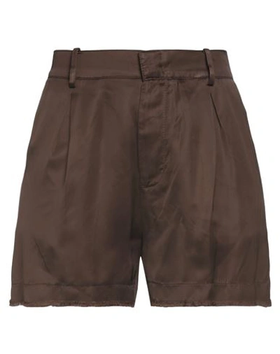 Shop N°21 Woman Shorts & Bermuda Shorts Dark Brown Size 8 Viscose