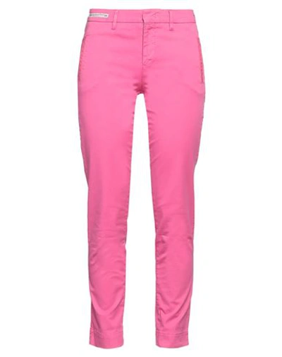 Shop Pt Torino Woman Pants Fuchsia Size 8 Cotton, Elastane In Pink