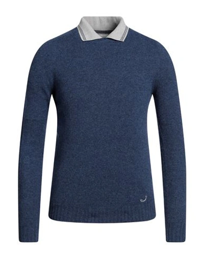 Shop Jacob Cohёn Man Sweater Navy Blue Size Xl Virgin Wool