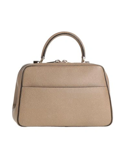 Valextra Woman Handbag Khaki Size - Calfskin In Beige