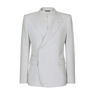 Shop Dolce & Gabbana Double-breasted Sicilia Jacket In Light_grey