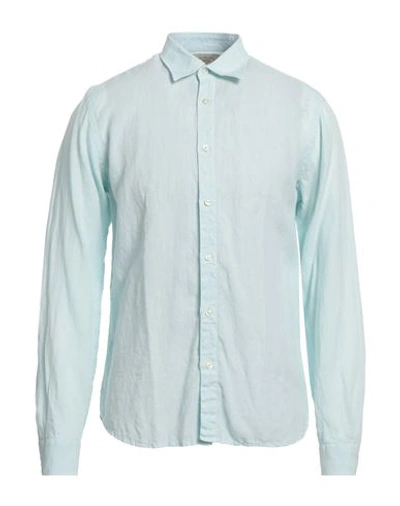 Shop Rossopuro Man Shirt Sky Blue Size 4 Linen