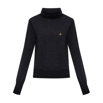 Shop Vivienne Westwood ‘giulia' Turtleneck Sweater With Logo In P411
