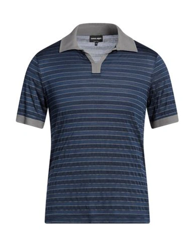 Shop Giorgio Armani Man T-shirt Blue Size 42 Silk