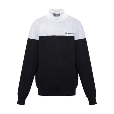 Shop Vtmnts Wool Turtleneck Sweater In White_black