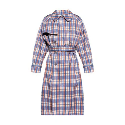 Shop Vetements Loose-fitting Trench Coat In Blue_check