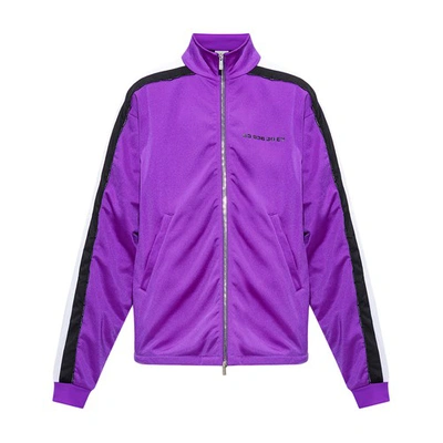 Shop Vtmnts Zip-up Sweatshirt In Purple_black