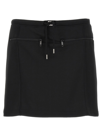 Courrèges Logo-patch Drawstring-waist Miniskirt In Black