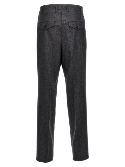 Shop Brunello Cucinelli Wool Pants In Gray