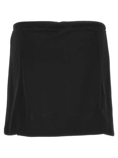 Courrèges Logo-patch Drawstring-waist Miniskirt In Black