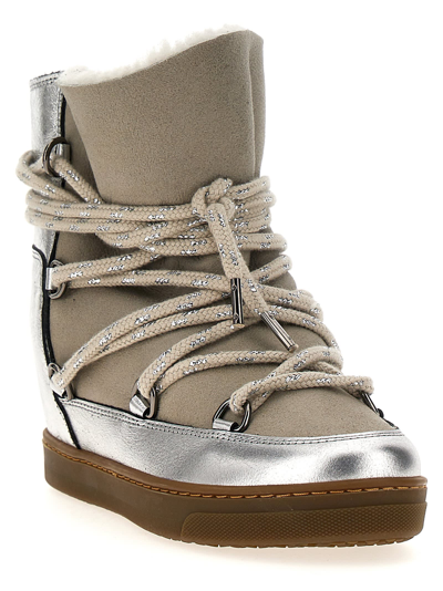 Shop Isabel Marant Nowles Ankle Boots In Silver