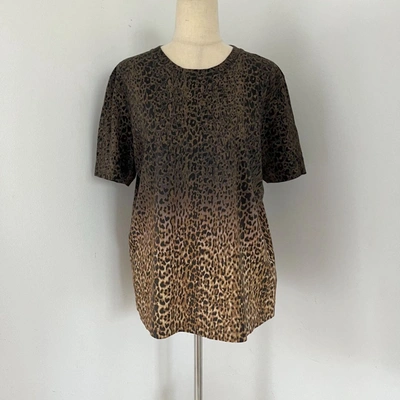 Pre-owned Saint Laurent Ombre Leopard Print T Shirt