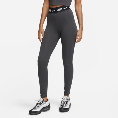 Shop Nike Womens  Club High Waist Leggings In Anthracite/black