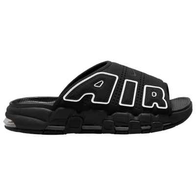 Shop Nike Mens  Air More Uptempo Slides In White/black