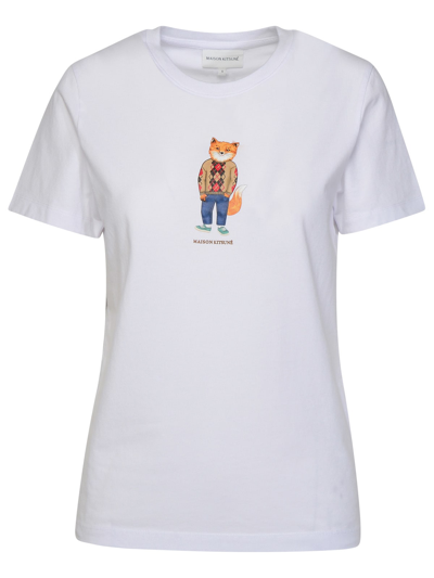 Shop Maison Kitsuné Dressed Fox White Cotton T-shirt