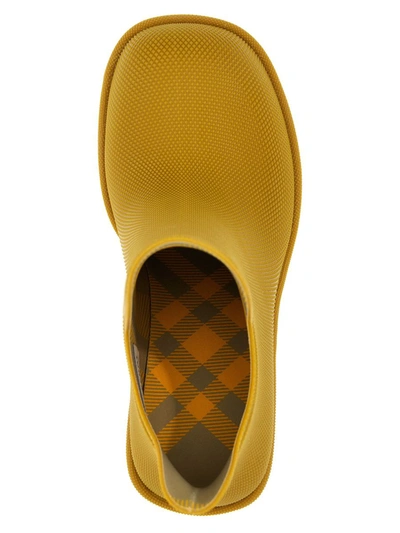 Burberry Woman Ankle Boots Mustard Size 8 Rubber In Yellow