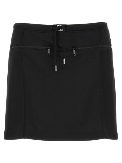 Courrèges Logo-patch Drawstring-waist Miniskirt In Black