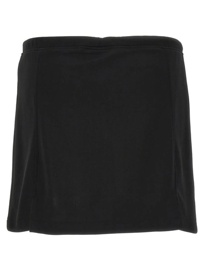 Courrèges Logo-patch Drawstring-waist Miniskirt In Black