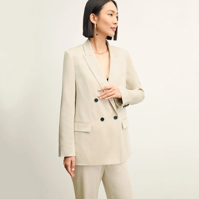 Shop M.m.lafleur The O'hara Jacket - Everyday Satin In Champagne