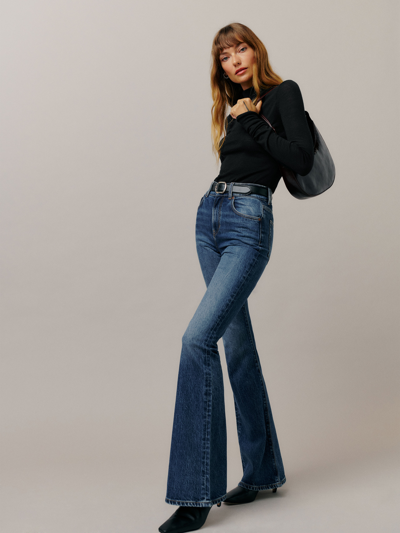 Shop Reformation Margot High Rise Flare Jeans In Bennett