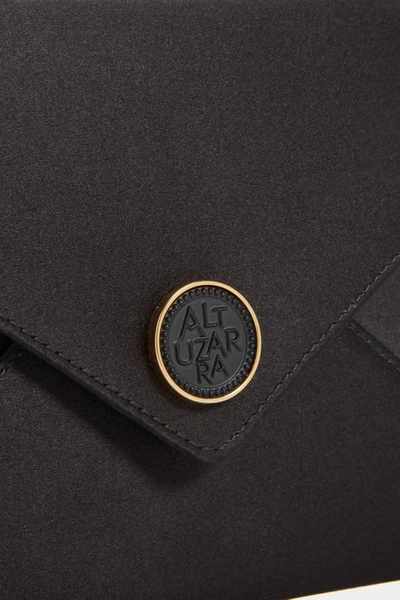 Shop Altuzarra 'medallion' Envelope Clutch Satin In Black