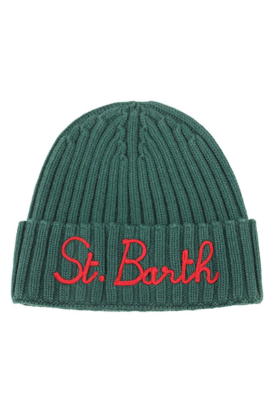 Shop Mc2 Saint Barth Logo Detailed Beanie In Green