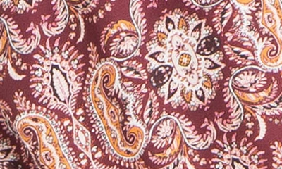 Max Studio Patterned Surplice Crepe Blouse In Wine Floral