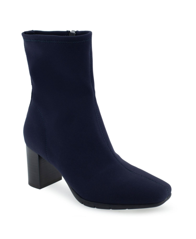 Shop Aerosoles Women's Miley Mid-calf Boots In Navy Stretch