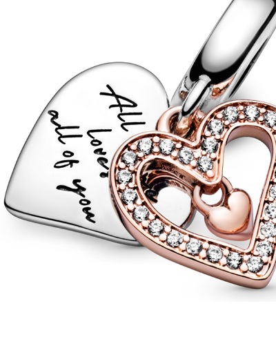 Shop Pandora Cubic Zirconia Sparkling Freehand Heart Dangle Charm In Clear
