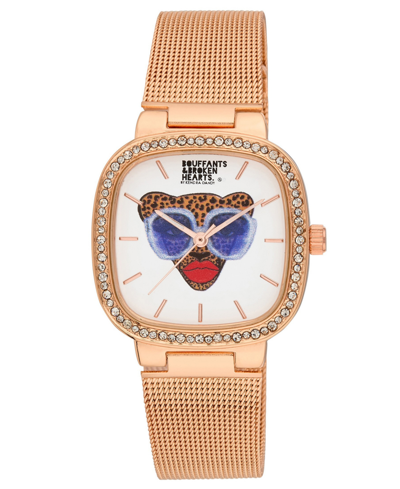 Kendra Dandy Women's Quartz Bouffants And Broken Hearts Rose Gold-tone Mesh Alloy Watch 32mm In Rose Gold