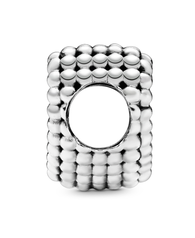 Pandora Sterling Silver Beaded Open Heart Charm In Silver