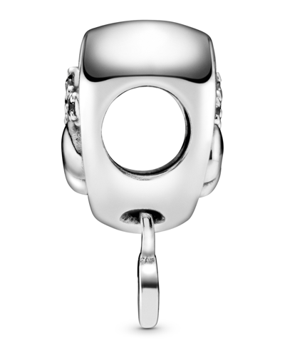 Pandora Cubic Zirconia Sparkling Paw Print Heart Charm In Clear