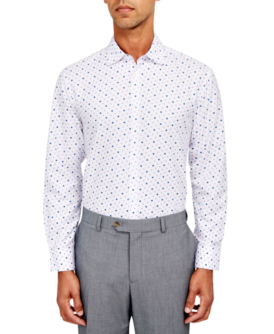 Shop Calabrum Men's Regular-fit Micro-geo Dress Shirt In Lilac